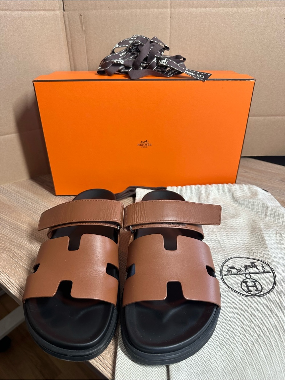 Hermes Chypre Sandals Gold EU 43 M 10 W 11